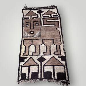 Vintage Handwoven Wool Lion of Judah Prayer Rug 35"X70”